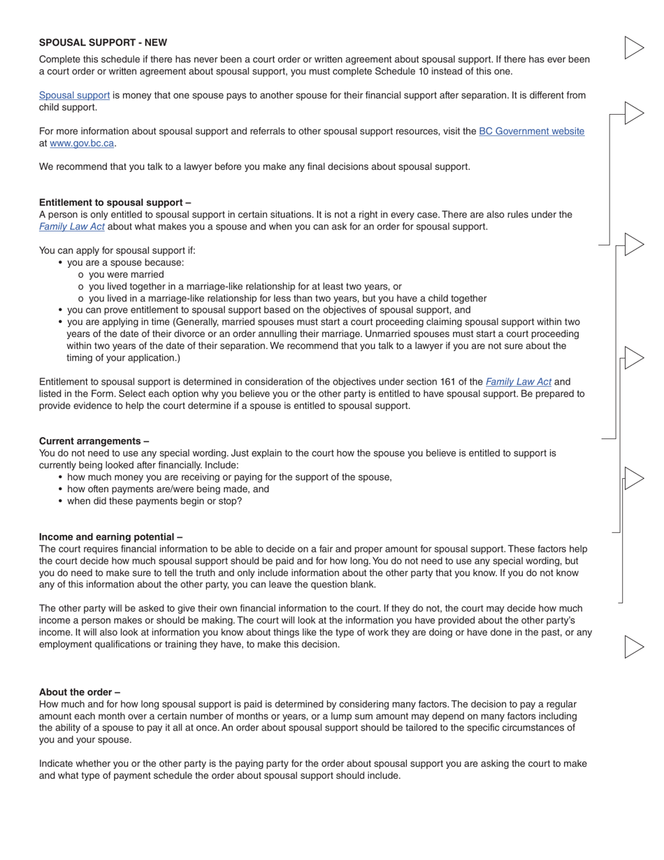Form 3 (PFA712) Application About a Family Law Matter - British Columbia, Canada, Page 41