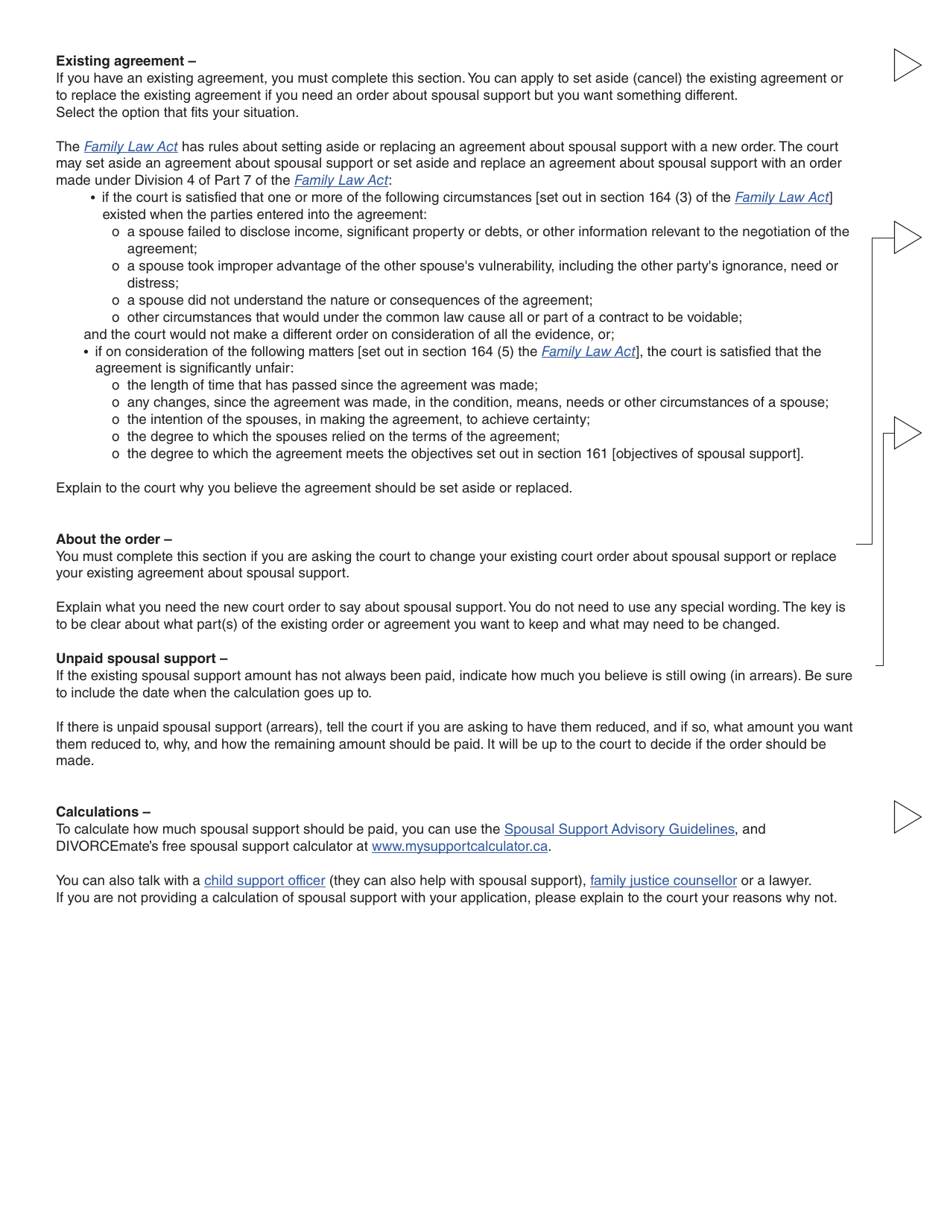 Form 3 (PFA712) Application About a Family Law Matter - British Columbia, Canada, Page 47