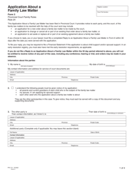 Form 3 (PFA712) Application About a Family Law Matter - British Columbia, Canada, Page 4