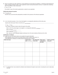 Form 3 (PFA712) Application About a Family Law Matter - British Columbia, Canada, Page 8