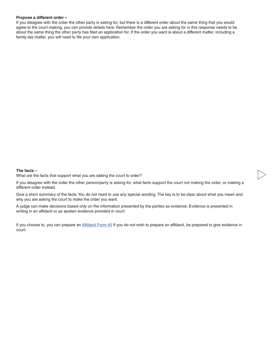 Form 19 (PFA731) Written Response to Application - British Columbia, Canada, Page 5