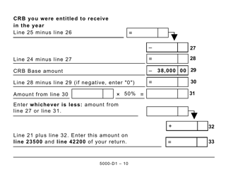 Form 5000-D1 Federal Worksheet (Large Print) - Canada, Page 10