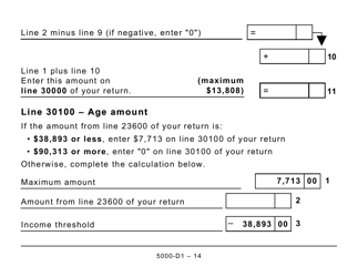 Form 5000-D1 Federal Worksheet (Large Print) - Canada, Page 14