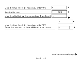 Form 5000-D1 Federal Worksheet (Large Print) - Canada, Page 15