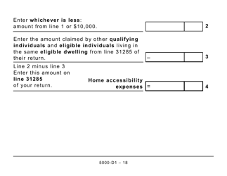 Form 5000-D1 Federal Worksheet (Large Print) - Canada, Page 18