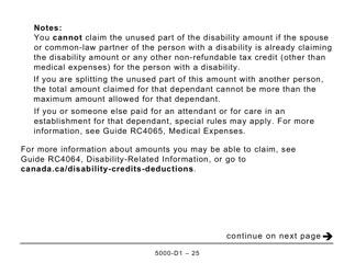 Form 5000-D1 Federal Worksheet (Large Print) - Canada, Page 25