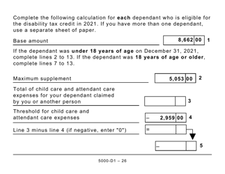 Form 5000-D1 Federal Worksheet (Large Print) - Canada, Page 26