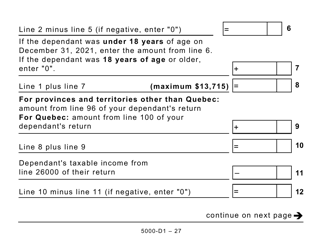 Form 5000-D1 Federal Worksheet (Large Print) - Canada, Page 27