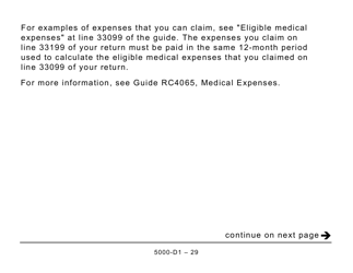 Form 5000-D1 Federal Worksheet (Large Print) - Canada, Page 29