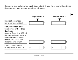 Form 5000-D1 Federal Worksheet (Large Print) - Canada, Page 30