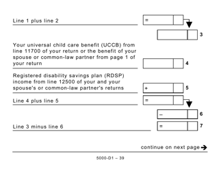 Form 5000-D1 Federal Worksheet (Large Print) - Canada, Page 39