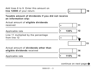 Form 5000-D1 Federal Worksheet (Large Print) - Canada, Page 3