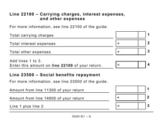 Form 5000-D1 Federal Worksheet (Large Print) - Canada, Page 6