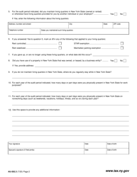 Form AU-262.3 Nonresident Audit Questionnaire - New York, Page 2