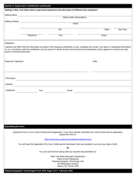 Polysomnographic Technologist Form 5CS Certification of Supervisor for Limited Permit - New York, Page 2