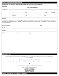 Veterinary Technician Form 5CS Certification of Supervisor for Limited Permit - New York, Page 2