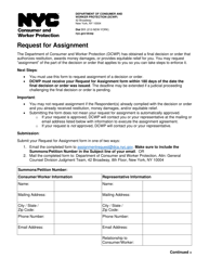 Request for Assignment - New York City