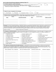 Pesticide Business Registration Application - New York, Page 2