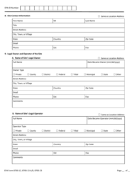 EPA Form 8700-12 (8700-13 A/B; 8700-23) Hazardous Waste Report Site Identification Form - New York, Page 2