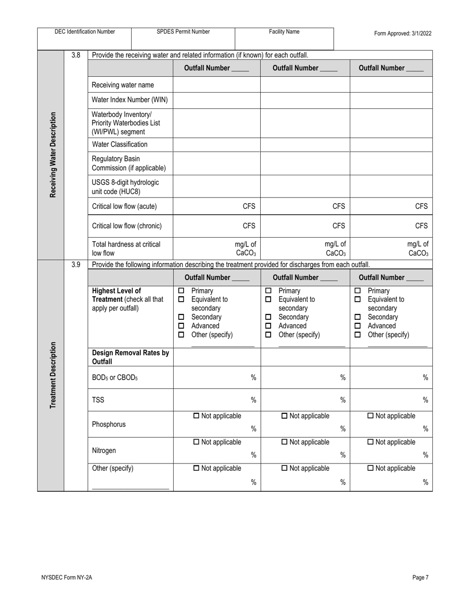 DEC Form NY-2A Application for Spdes Permit to Discharge Wastewater New and Existing Publicly Owned Treatment Works - New York, Page 19