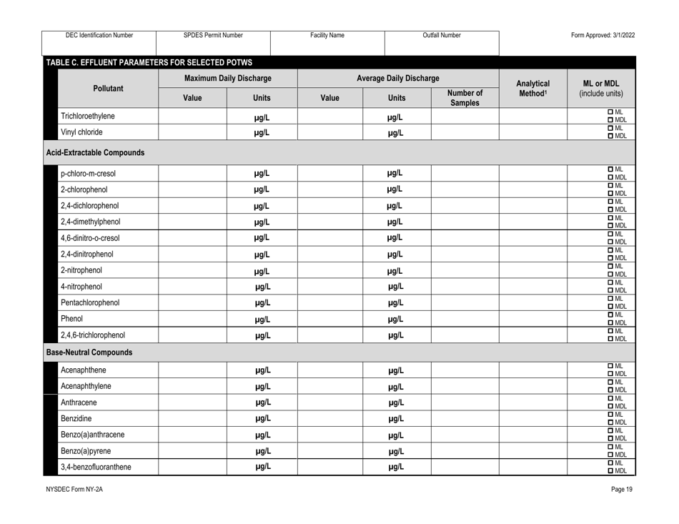 DEC Form NY-2A Application for Spdes Permit to Discharge Wastewater New and Existing Publicly Owned Treatment Works - New York, Page 31