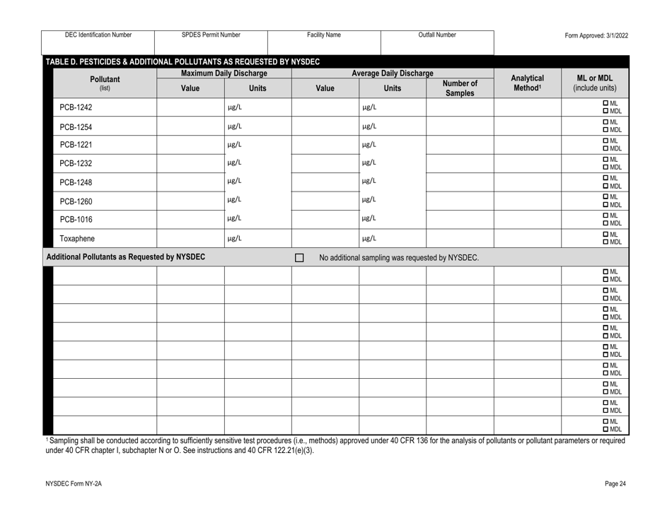 DEC Form NY-2A Application for Spdes Permit to Discharge Wastewater New and Existing Publicly Owned Treatment Works - New York, Page 36