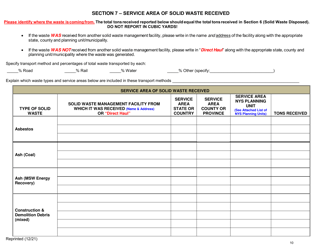 Msw, Industrial or Ash Landfill Annual/Quarterly Report - New York, Page 10