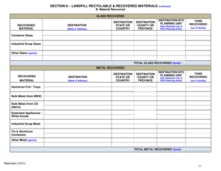 Msw, Industrial or Ash Landfill Annual/Quarterly Report - New York, Page 14