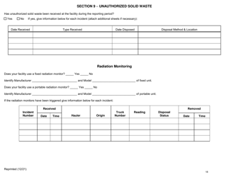 Msw, Industrial or Ash Landfill Annual/Quarterly Report - New York, Page 18