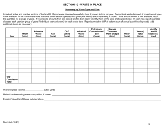 Msw, Industrial or Ash Landfill Annual/Quarterly Report - New York, Page 19