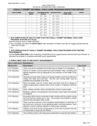 Form OCFS-LDSS-7028 Legally Exempt Informal Child Care Program Inspection Report - New York, Page 3