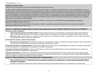 Instrucciones para Formulario OCFS-LDSS-4700-S Formulario De Inscripcion Al Programa De Cuidado Infantil Grupal Legalmente Exento - New York (Spanish), Page 2
