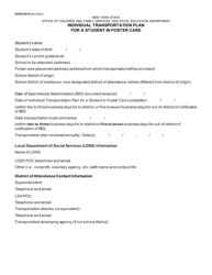 Form OCFS-5019 Individual Transportation Plan for a Student in Foster Care - New York