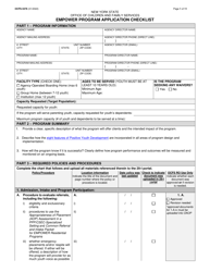 Document preview: Form OCFS-5376 Empower Program Application Checklist - New York