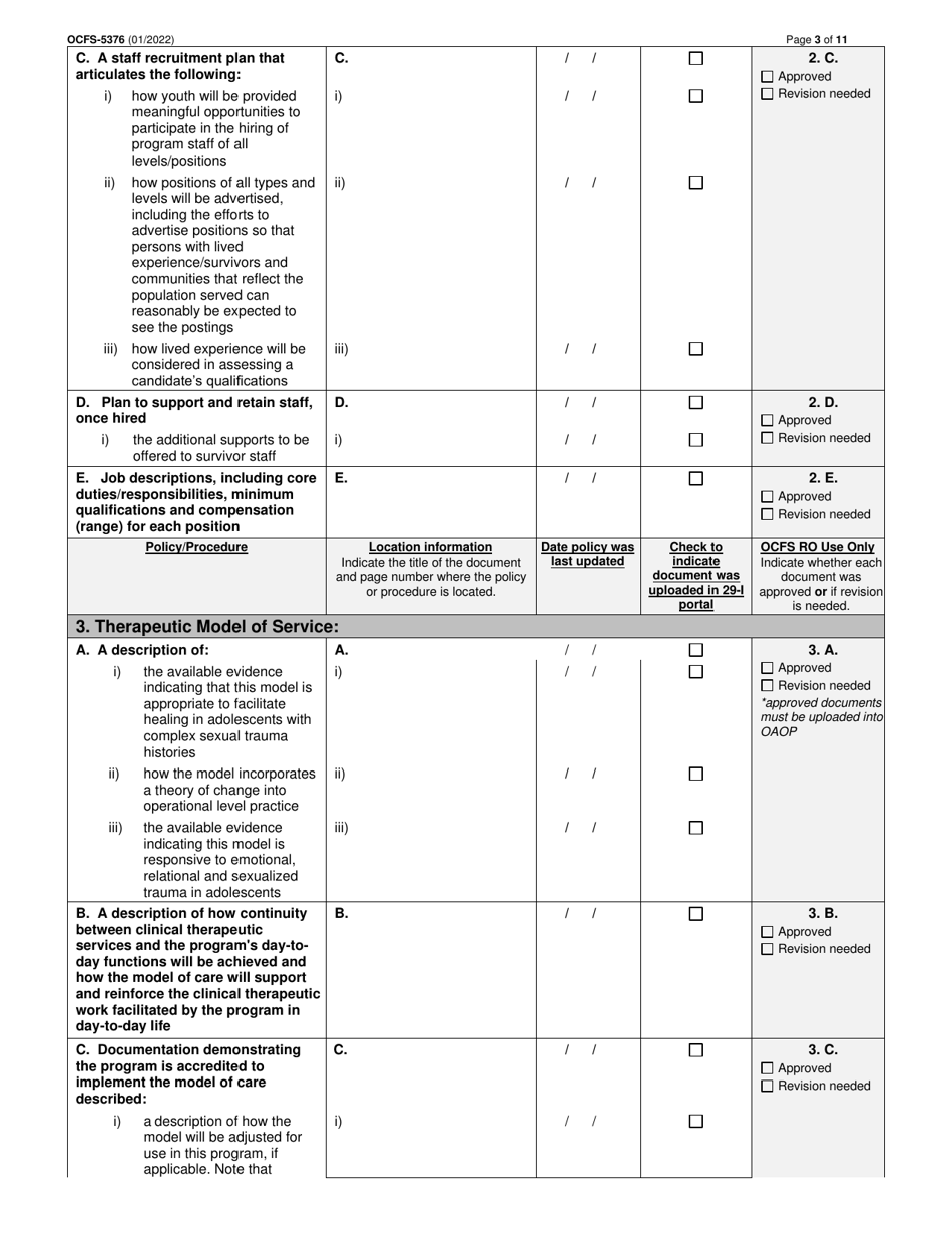 Form OCFS-5376 Empower Program Application Checklist - New York, Page 3
