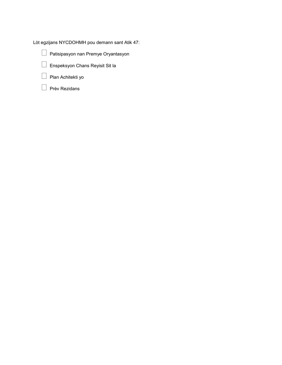 Form RFA-1 Attachment 2 Minimum Submission Requirements for Ocfs Child Care Licensing / Registration - New York (Haitian Creole), Page 3