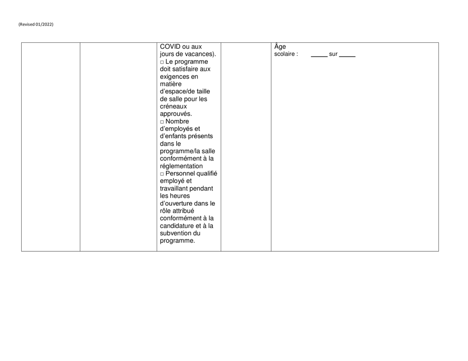 Form RFA-1 Attachment 6 Invest in Ny Child Care Grant on-Going Eligibility Report - New York (French), Page 2