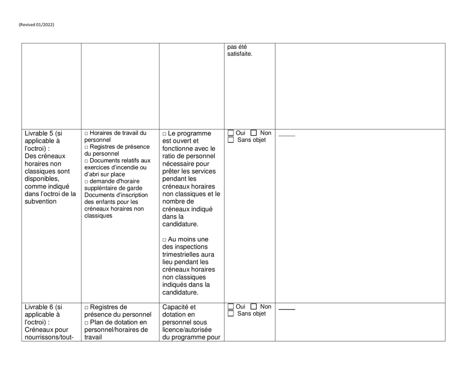 Form RFA-1 Attachment 6 Invest in Ny Child Care Grant on-Going Eligibility Report - New York (French), Page 6