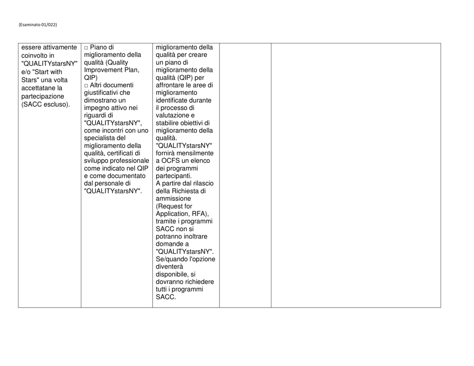 Form RFA-1 Attachment 6 Invest in Ny Child Care Grant on-Going Eligibility Report - New York (Italian), Page 4