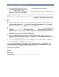 Document preview: Attachment 3 Affirmation of Business Status - New York