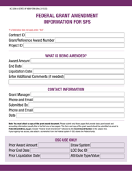 Form AC3286-A Federal Grant Amendment Information for Sfs - New York