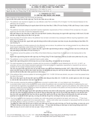 Form AOC-CR-262 Petition and Order for Termination of Sex Offender Registration - North Carolina (English/Vietnamese), Page 3