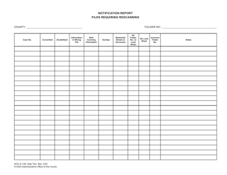 Form AOC-A-148 Folder Review and Notification Report - North Carolina, Page 2