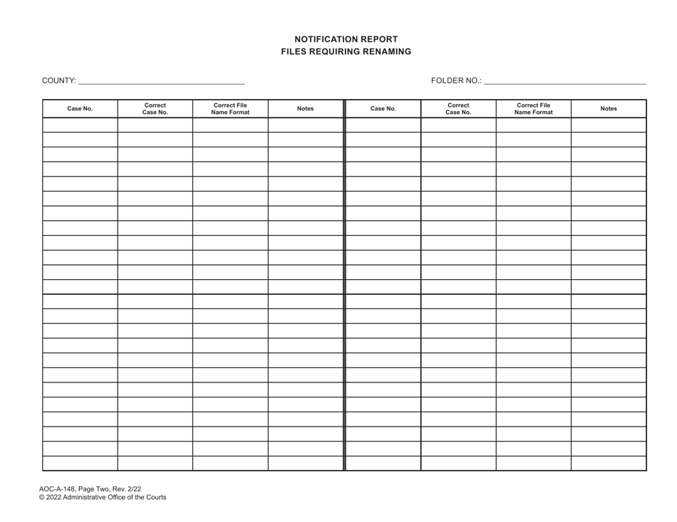 Form AOC-A-148 Folder Review and Notification Report - North Carolina, Page 3