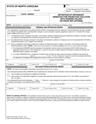 Form AOC-CR-272 Detention of Probationer Arrested for Felony - North Carolina, Page 2