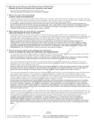 Instructions for Form AOC-CV-120 Complaint for Judicial Authorization for Underage Person to Marry - North Carolina (English/Spanish), Page 2