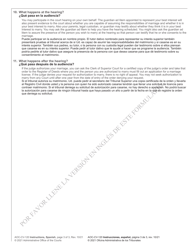 Instructions for Form AOC-CV-120 Complaint for Judicial Authorization for Underage Person to Marry - North Carolina (English/Spanish), Page 3