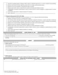Form AOC-CV-271 Order on Petition for Release of Custodial Law Enforcement Agency Recording - North Carolina, Page 2