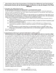 Form AOC-G-250 Servicemembers Civil Relief Act Declaration - North Carolina (English/Spanish), Page 3