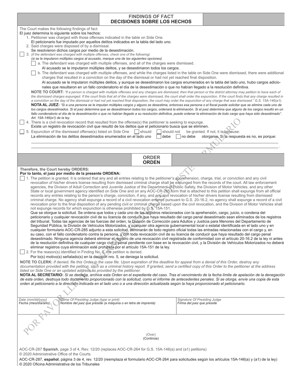 Form AOC-CR-287 Download Printable PDF or Fill Online Petition and ...